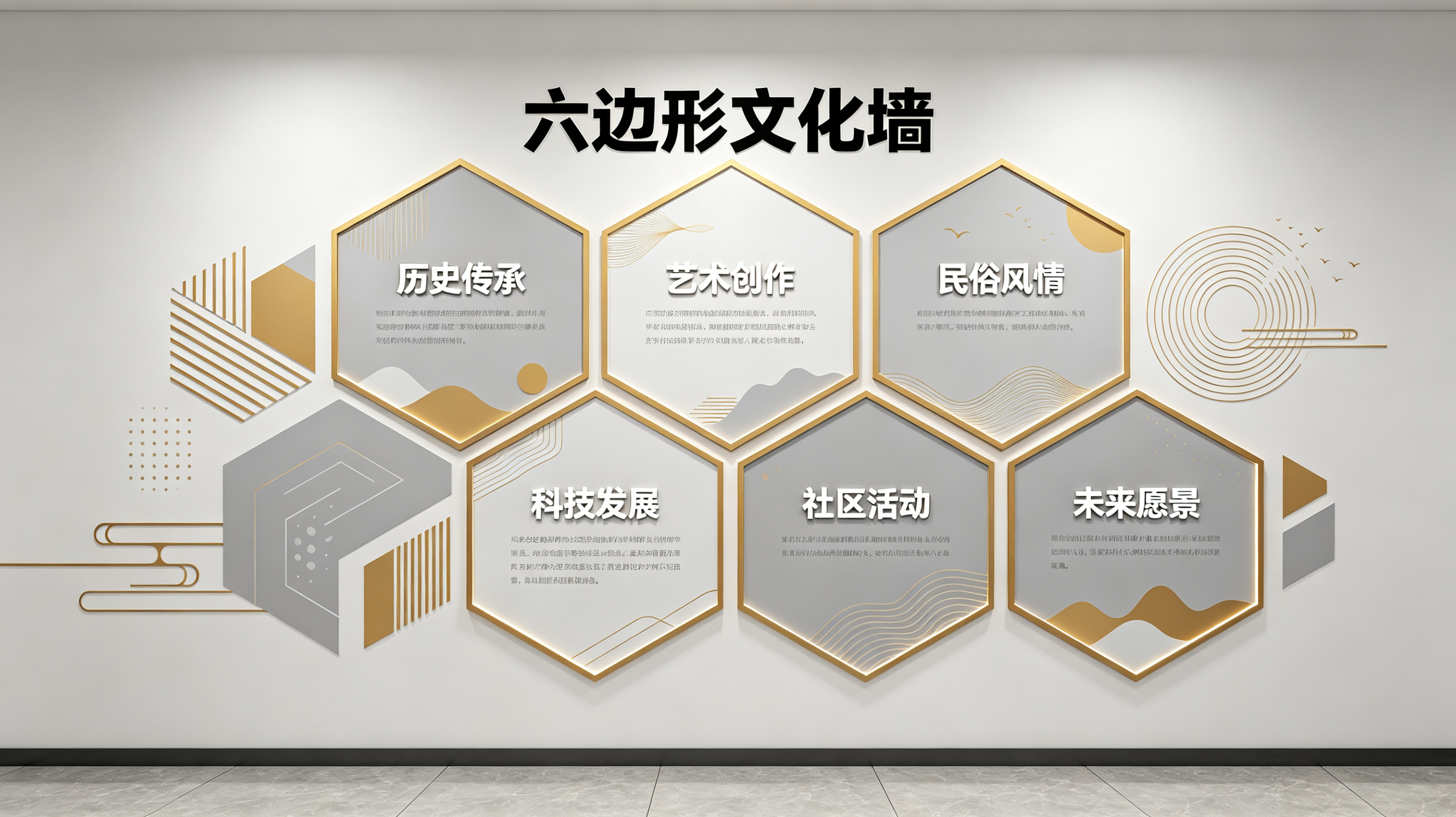 庆元企业文化墙 | 六边形信息美学